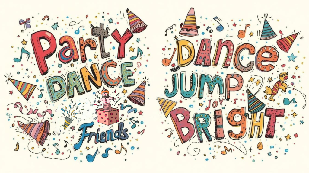 words wear party hats